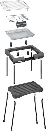 Unold Mit Beinen Elektrogrill Grill 2000W mit einstellbarem Thermostat 34cmx24cmcm