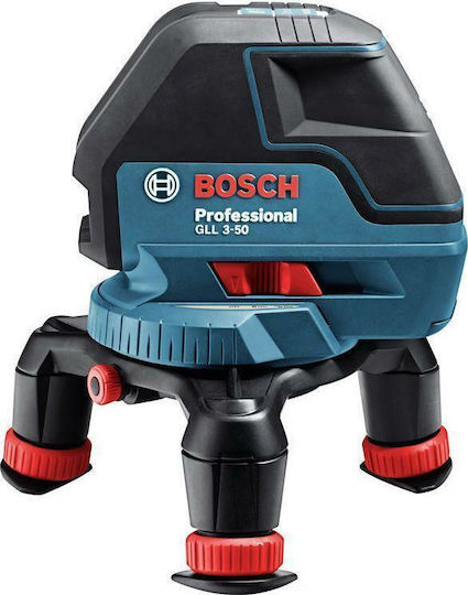 Bosch GLL 3-50 Самонивелиращо Линейно Лазерен нивелир Червен лъч 1.5V с Работен обхват 50м