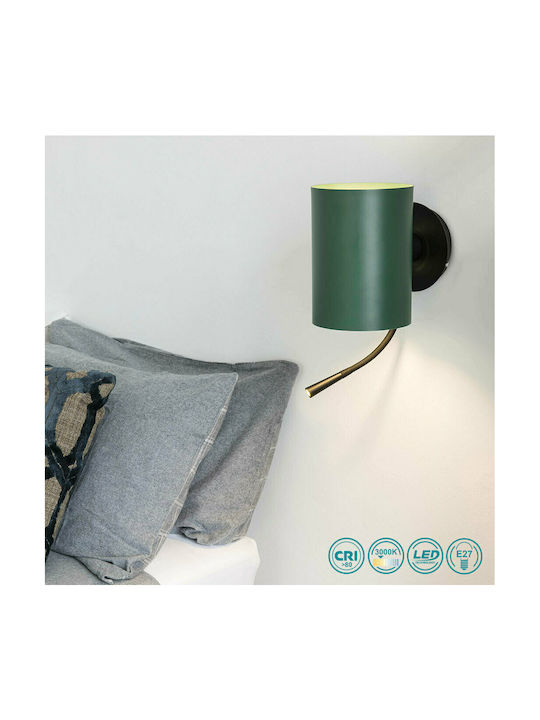 Faro Barcelona Guadalupe Modern Lamp Wall with Socket E27 and Switch Green 23.5x23cm