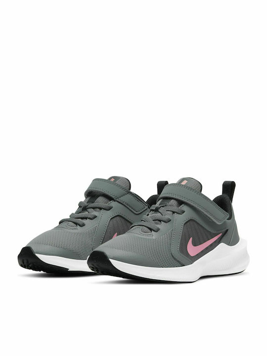 Downshifter Downshifter 10 Kids Sports Shoes Running with Hoop & Loop Closure Smoke Grey / Sunset Pulse / Black / White