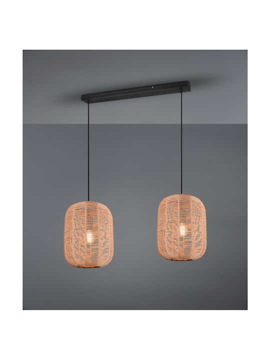 Trio Lighting Runa Pendant Lamp 2xE27 Brown