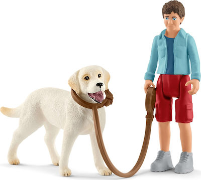 Schleich-S Miniature Toy Walking With Labrador Retriever