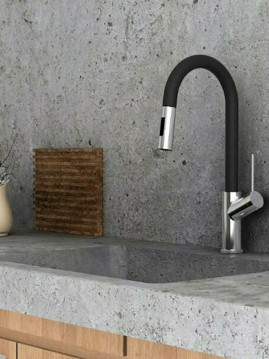 Orabella Edge Kitchen Faucet Counter with Shower Black