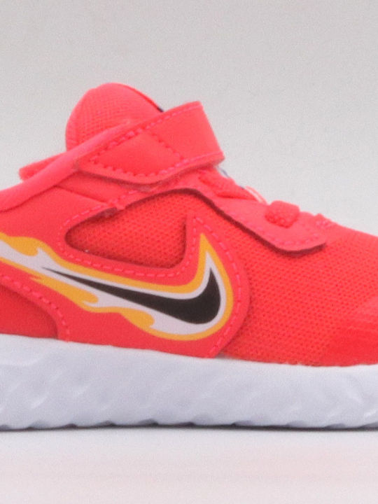 Revolution Revolution 5 TDV Kids Sports Shoes Running with Hoop & Loop Closure Laser Crimson / Opti Yellow / Laser Orange / Dark Smoke Grey