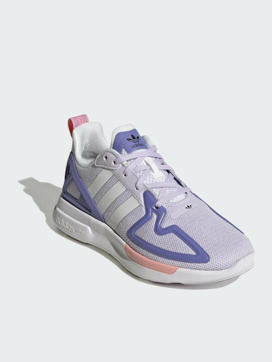 ZX 2K Flux J Αθλητικά Παιδικά Παπούτσια Running με Κορδόνια Purple Tint / Cloud White / Joy Purple