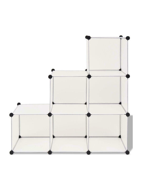 Plastică Suport pentru pantofi cu 3 Rafturi Albă L110xW37xH110cm