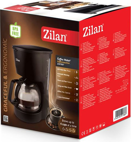 Zilan Καφετιέρα Φίλτρου 600W Black