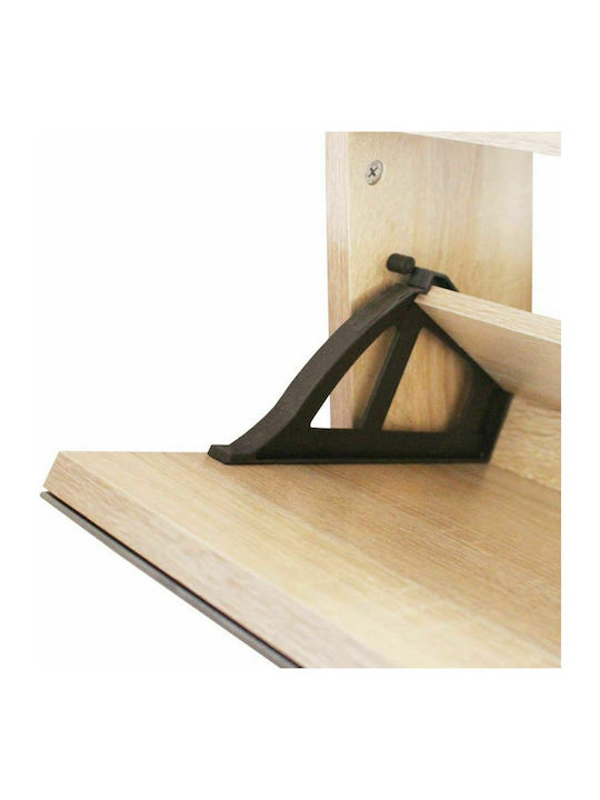 Wooden Shoe Organizer with 3 Shelves Beige 63x17x102.5cm