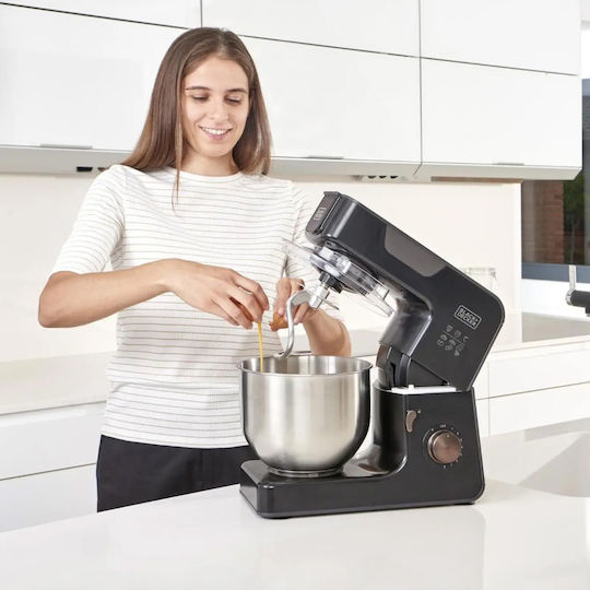 Black & Decker BXKM1000E Stand Mixer 1000W with Stainless Mixing Bowl 5.2lt