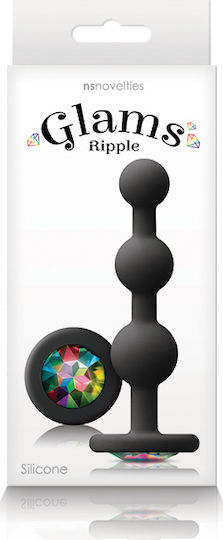 Ns Novelties Glams Ripple Rainbow Gem Πρωκτικές Μπίλιες Ripple Black 11.5cm