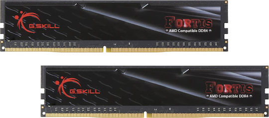 G.Skill Fortis DDR4 16GB RAM με 2x8GB Modules και Ταχύτητα 2400 για Desktop