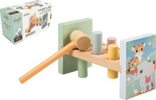 Joueco Hammer Toy The Wildies Family Pound a Peg made of Wood for 12++ Months