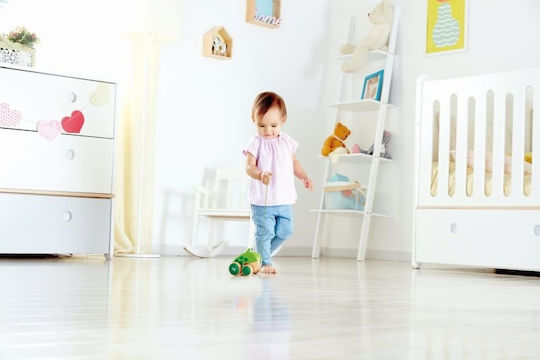 Hape Pull-Along Toy Walk-A-Long Frog made of Wood with Sounds for 12++ Months