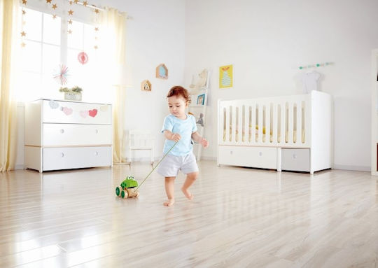Hape Pull-Along Toy Walk-A-Long Frog made of Wood with Sounds for 12++ Months