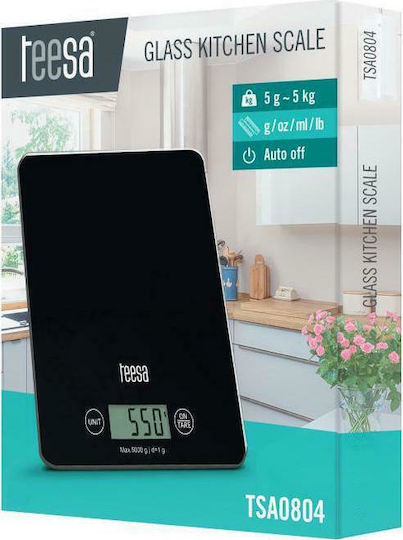 Teesa TSA0804 Ψηφιακή Ζυγαριά Κουζίνας έως 5kg Black
