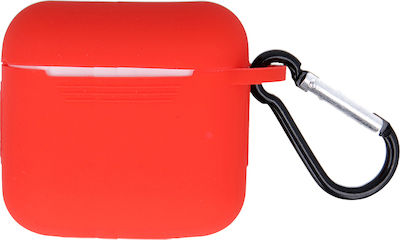 Charging Box Hülle Silikon mit Haken in Rot Farbe für Apple AirPods Pro