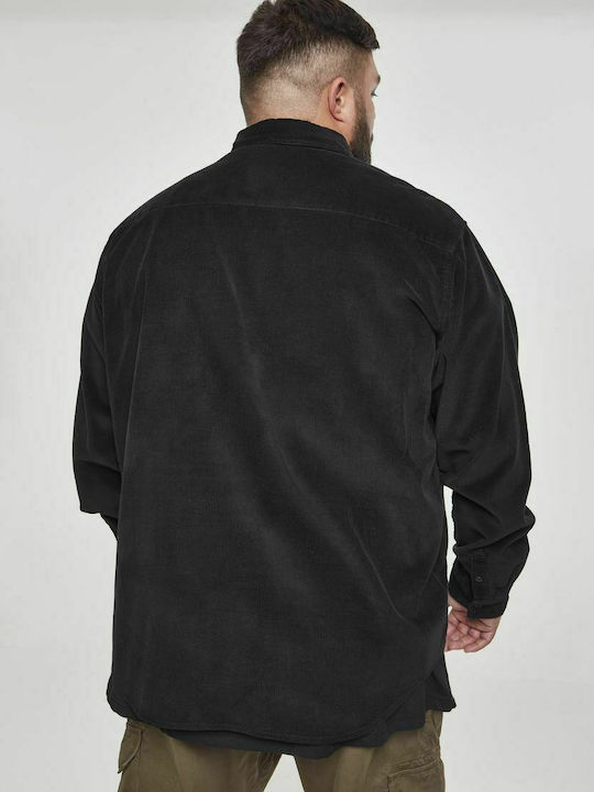 Urban Classics TB2414 Men's Shirt Long Sleeve Corduroy Black