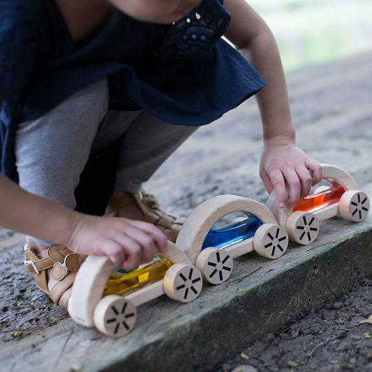 Plan Toys Vehicle Cars with Water made of Wood for 36++ Months (Various Designs/Assortments of Designs) 1pc
