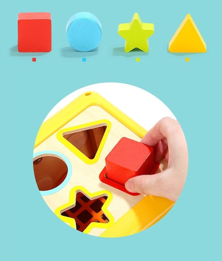 Top Bright Shape Sorting Toy Educational Shape Sorting made of Wood with Sounds for 18++ Months