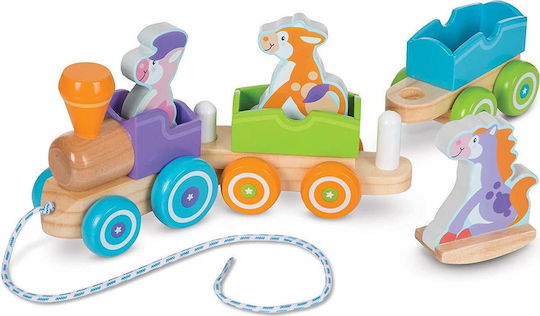 Melissa & Doug Συρόμενο Παιχνίδι Τραβηχτή Τρεχαλίτσα με Ζωάκια από Ξύλο για 24+ Μηνών