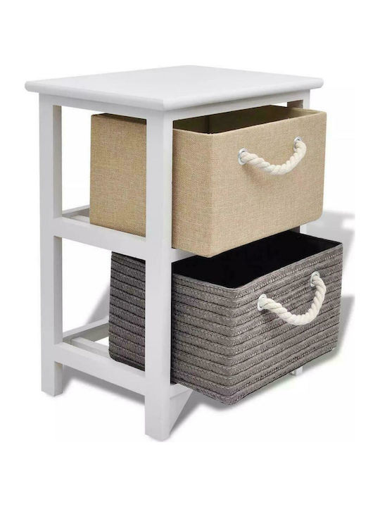 Κομοδίνα από Μασίφ Ξύλο Πολύχρωμα 2τμχ 35x27x48cm