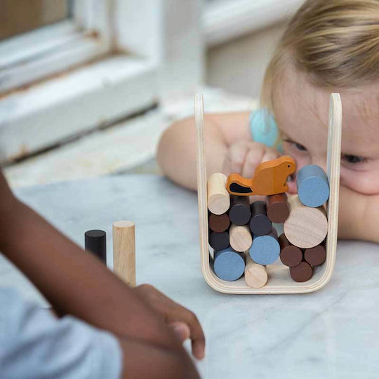 Plan Toys Stacking Toy Balance Game with Beaver made of Wood for 36++ Months