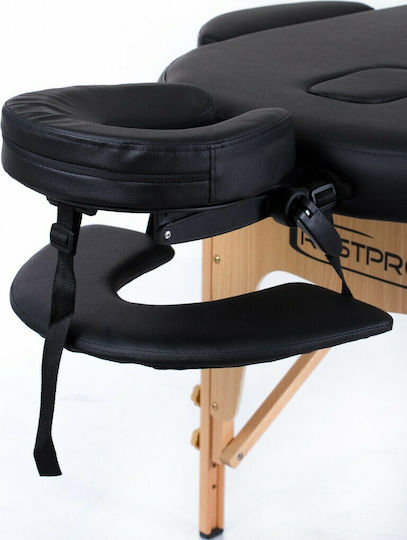 Rest Pro Classic Oval 2 Κρεβάτι Μασάζ και Φυσικοθεραπείας Φορητό/Πτυσσόμενο Μαύρο από Ξύλο 192x70εκ.