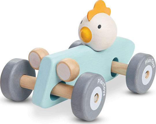 Plan Toys Vehicle Racing Car with Bunny made of Wood for 12++ Months