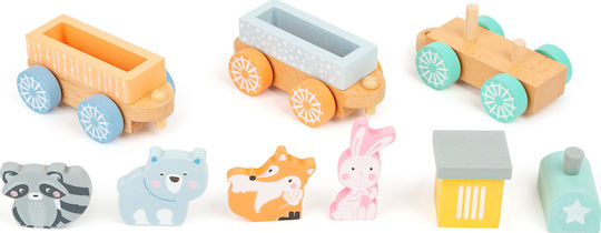 Small Foot Vehicle Train With Animals made of Wood for 18++ Months