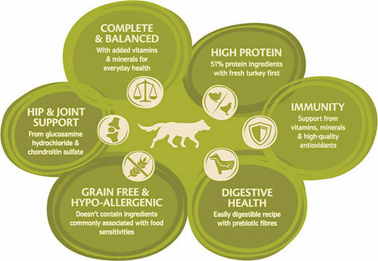 Wellness Core Healthy Weight 1.8kg Dry Food Diet, Grain-Free for Adult Neutered Dogs with Turkey and Vegetables