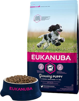 Eukanuba Growing Puppy Medium Breed 12kg Dry Food for Puppies of Medium Breeds with Chicken