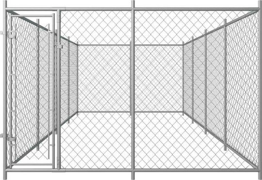 vidaXL Металик Парк За Кучета 800x400x200см Сребрист