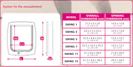 Ferplast Swing 11 Πλαστικό Πορτάκι Σκύλου 4 Κατευθύνσεων 31x9.6x38.4εκ. Καφέ