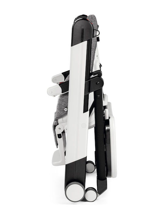 Peg Perego Siesta Klappbar Hochstuhl mit Metallrahmen & Sitz aus Kunstleder Grey