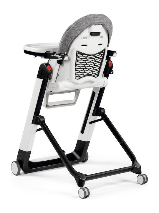 Peg Perego Siesta Klappbar Hochstuhl mit Metallrahmen & Sitz aus Kunstleder Grey