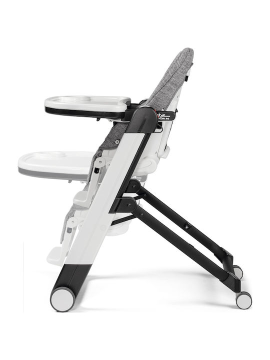 Peg Perego Siesta Klappbar Hochstuhl mit Metallrahmen & Sitz aus Kunstleder Grey