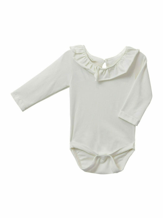 Two In A Castle Baby Bodysuit Set Long-Sleeved with Pants White