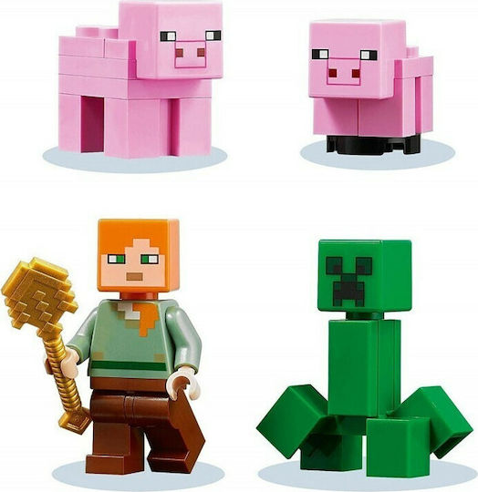 LEGO Minecraft The Pig House Building Set With Alex And Creeper για 8+ Ετών