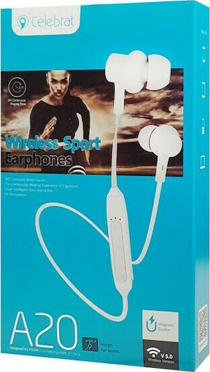 Celebrat A20 In-Ear Bluetooth-Freisprecheinrichtung Kopfhörer Weiß