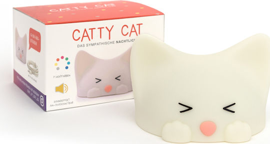 Josef Niermann Детско Декоративно Осветление Catty Cat с Промяна на Цветовете Бял 12x10x7.8εκ.