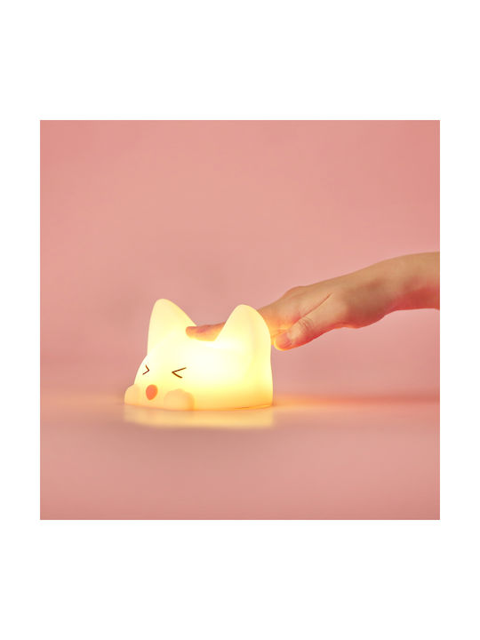 Josef Niermann Kids Decorative Lamp Catty Cat with Color Changes White 12x10x7.8εκ.