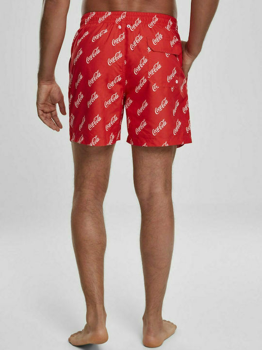 Merchcode Cola Logo MC530 Men's Swimwear Shorts Red with Patterns MC530-00199