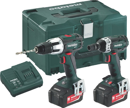 Metabo 685033000 Σετ Κρουστικό Δραπανοκατσάβιδο & Μπουλονόκλειδο 18V με 2 Μπαταρίες 4Ah και Θήκη