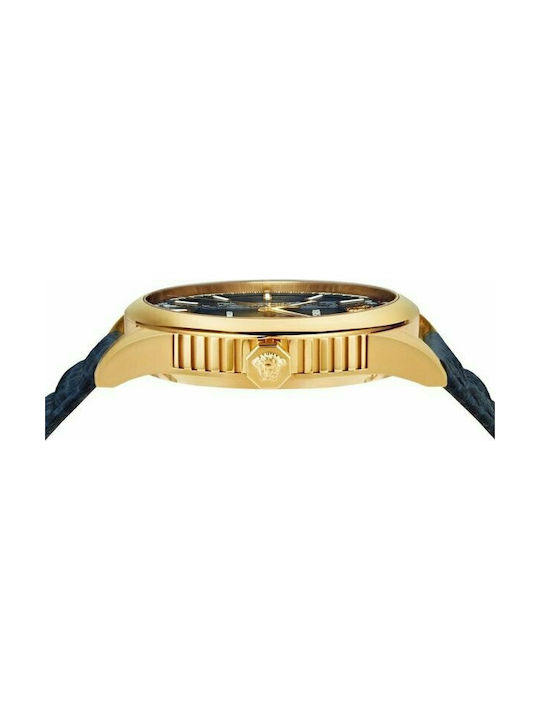 Versace Uhr Automatisch mit Blau Lederarmband