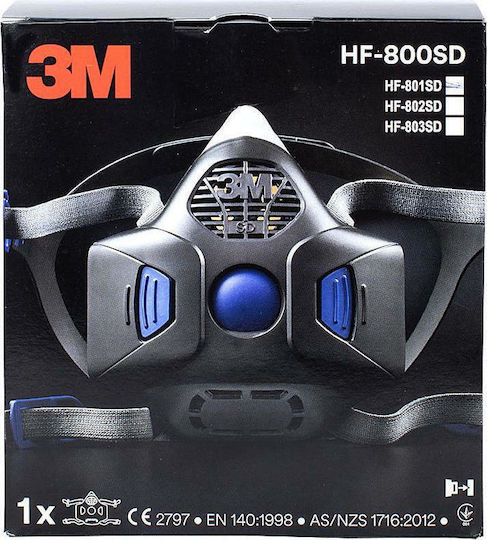 3M Maske Halbes Gesicht mit austauschbaren Filtern HF-801SD