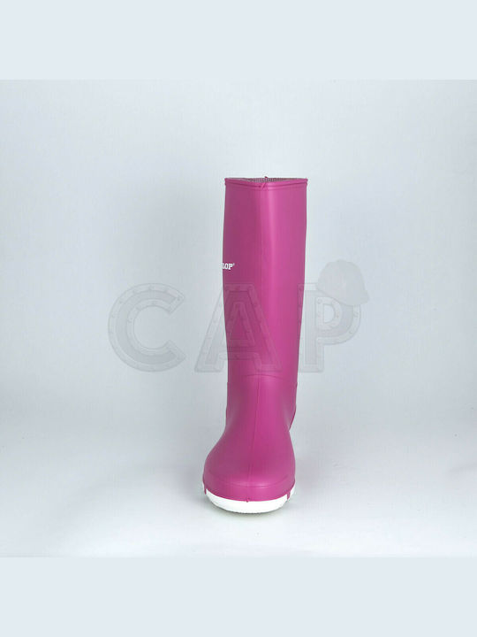 Dunlop Non-Slip Work Wellies Knee Pink