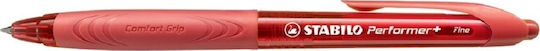 Stabilo Performer+ Fine Pen Ballpoint 0.7mm Red with Red Ink