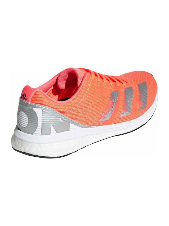 Boost Adizero Boston 8 Sport Shoes Running Signal Coral / Silver Metallic / Cloud White