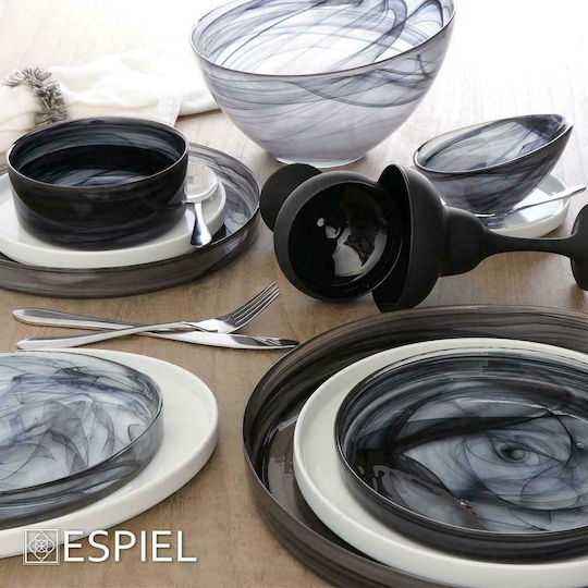Espiel Atlas Alabaster Πιάτο Γλυκού Γυάλινο Μαύρο με Διάμετρο 21cm Espiel Atlas Alabaster Πιάτο Γλυκού Γυάλινο Μαύρο με Διάμετρο 21cm
