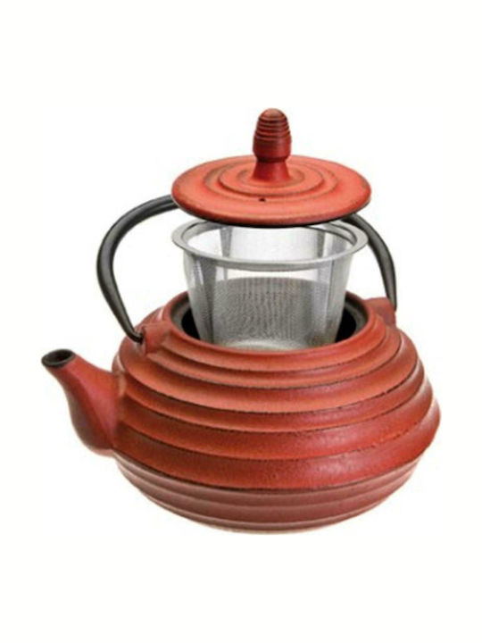 Ibili Teapot with Filter Cast Iron Red 700ml